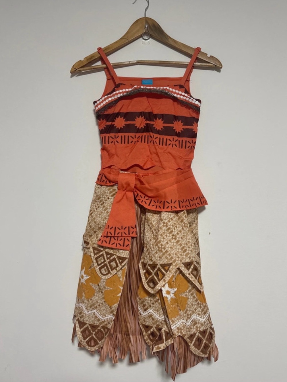 Moana Disney Costume- Orange and Tan Girls Costume Dress - Kids